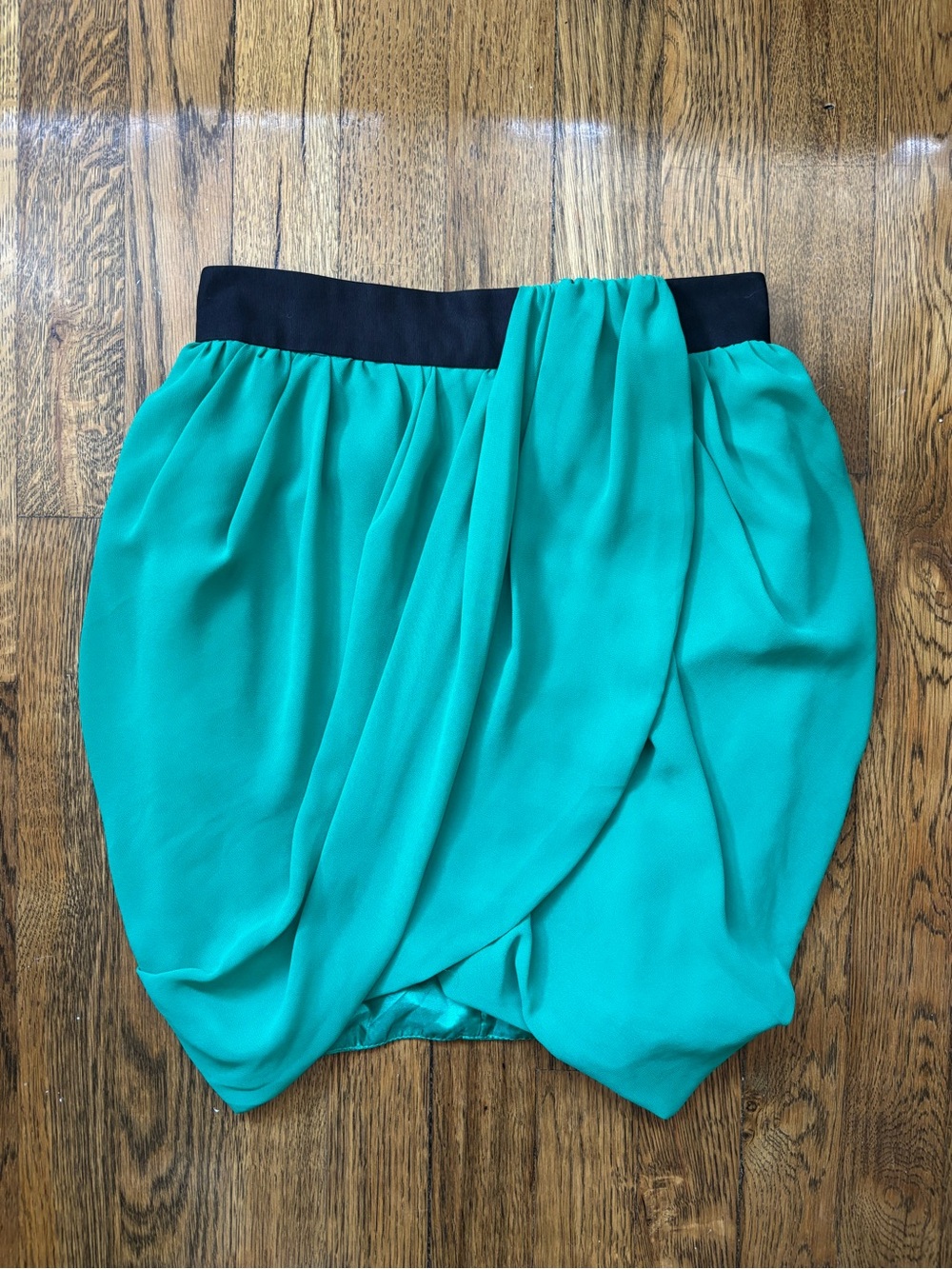H&M Green Draped Mini Skirt